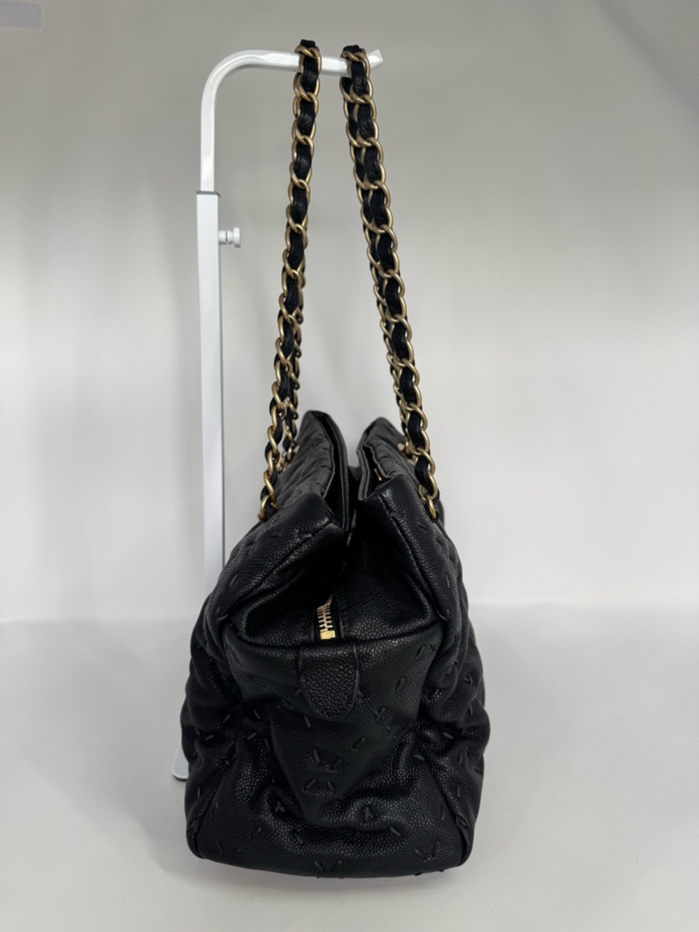 Authentic CHANEL Wild Stitch Tote in Black Caviar Leather with Gold Hardware - Picture 4 of 16